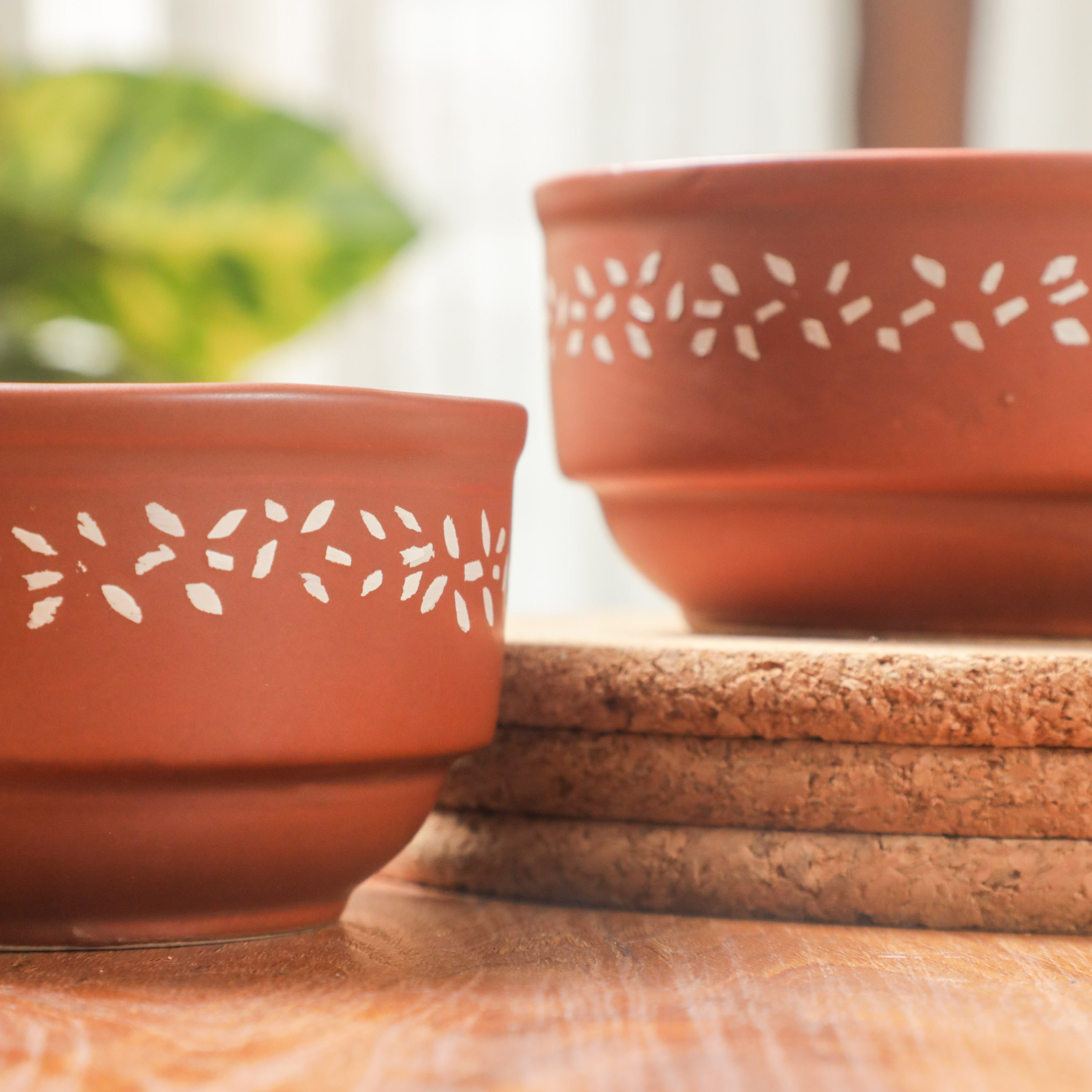 Printed floral pattern on bowl